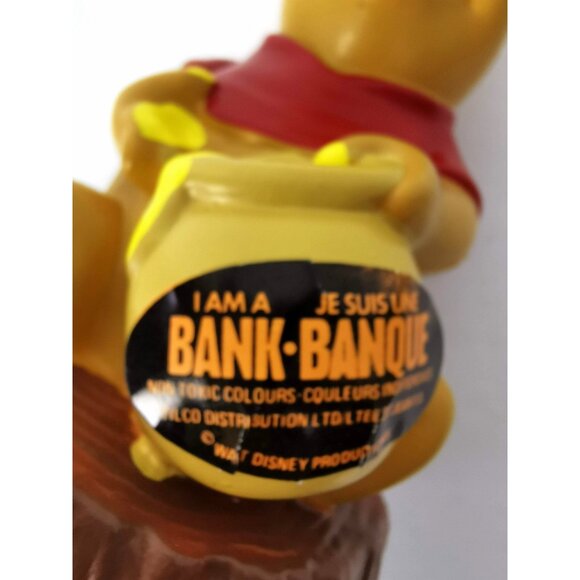 Winnie the Pooh Piggy Bank Sears Bank Disney Hong Kong 1970s Vintage New - Picture 5 of 9